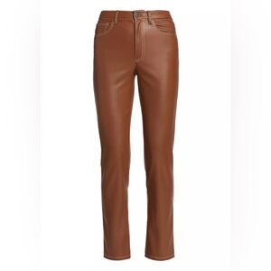 STAUD- Elliot Faux Leather Pants in Color Whiskey. Size 10